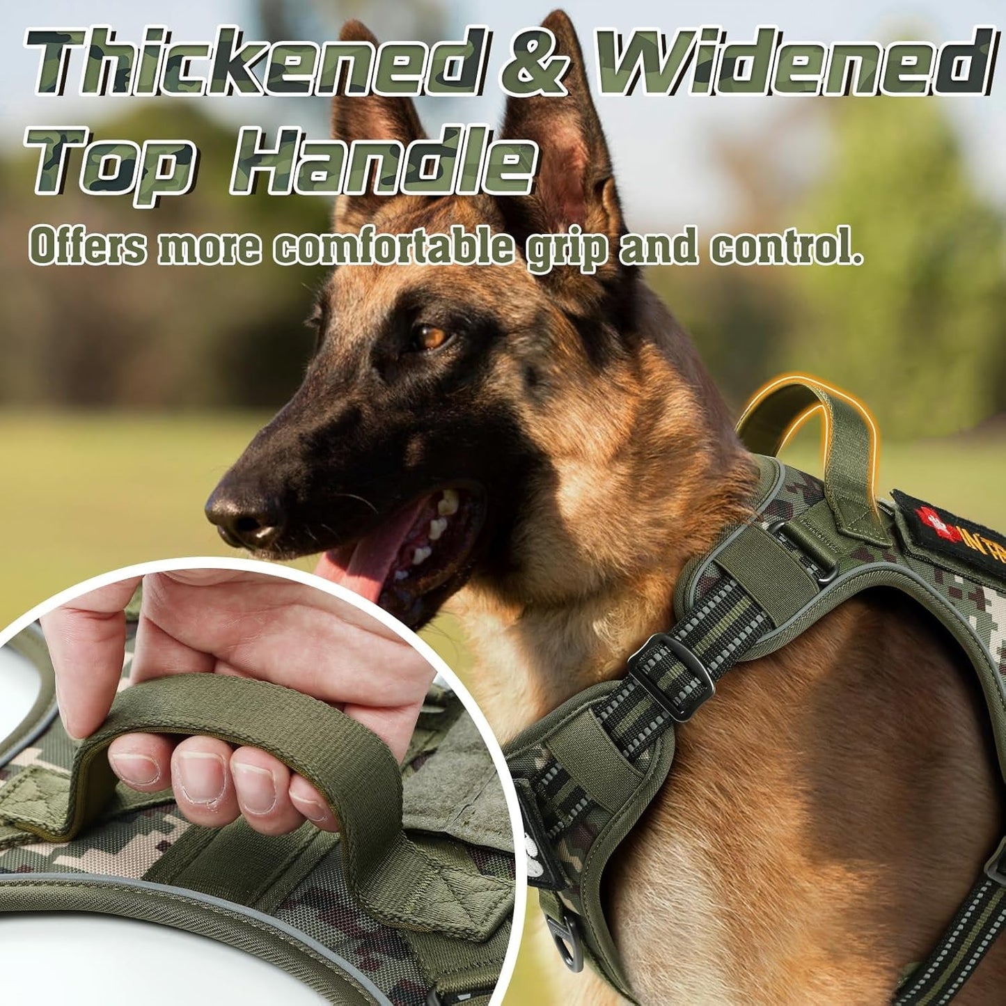 No Pull Reflective Tactical Dog Harness with Handle & Molle