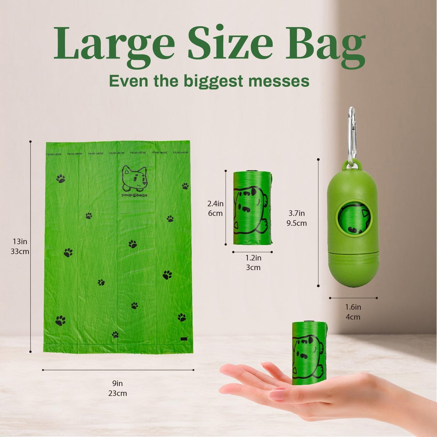Dog Poop Bags with Free Dispenser & Leash Clip (270 Count, Scented, Leak-Proof)