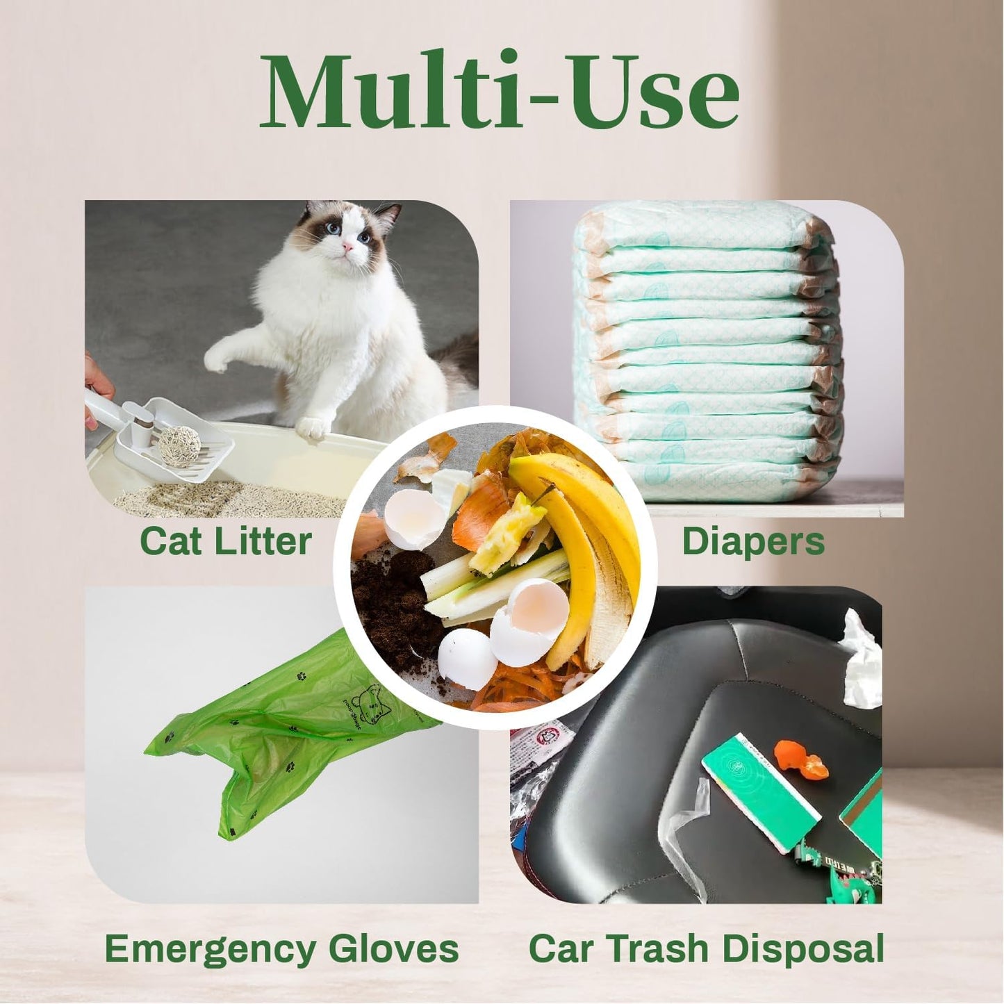 Dog Poop Bags with Free Dispenser & Leash Clip (270 Count, Scented, Leak-Proof)