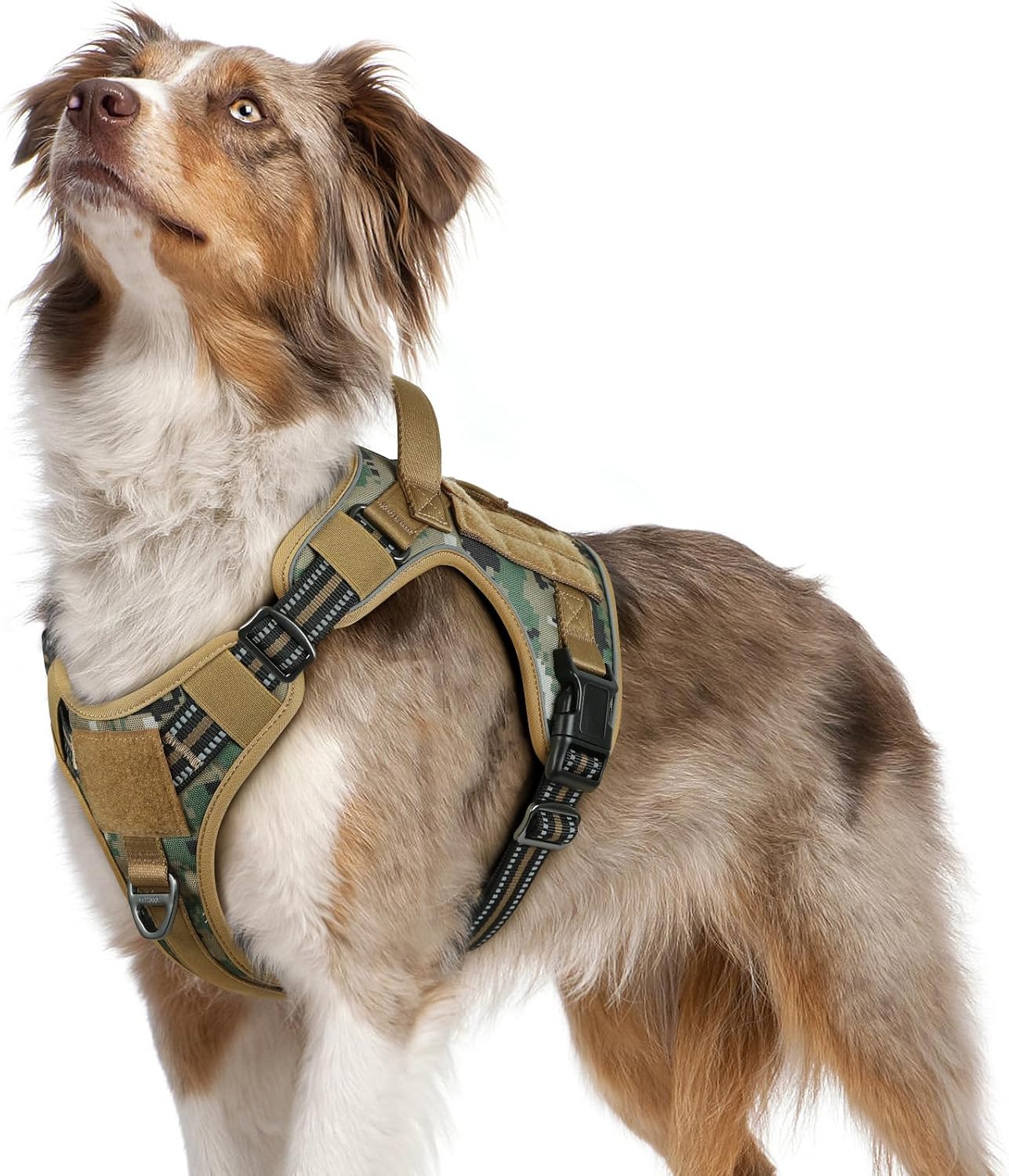 No Pull Reflective Tactical Dog Harness with Handle & Molle