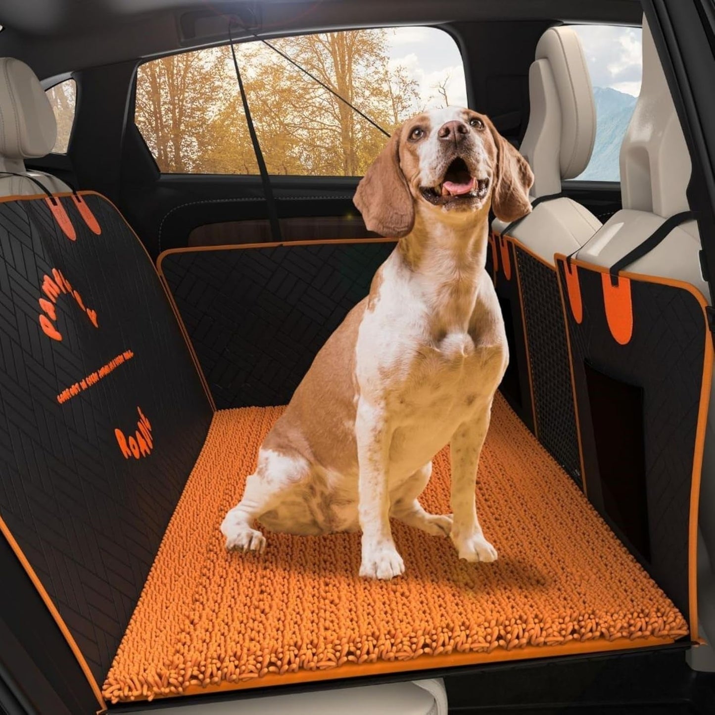 Back Seat Extender for Dogs with Orthopedic Dog Bed & Hard Bottom
