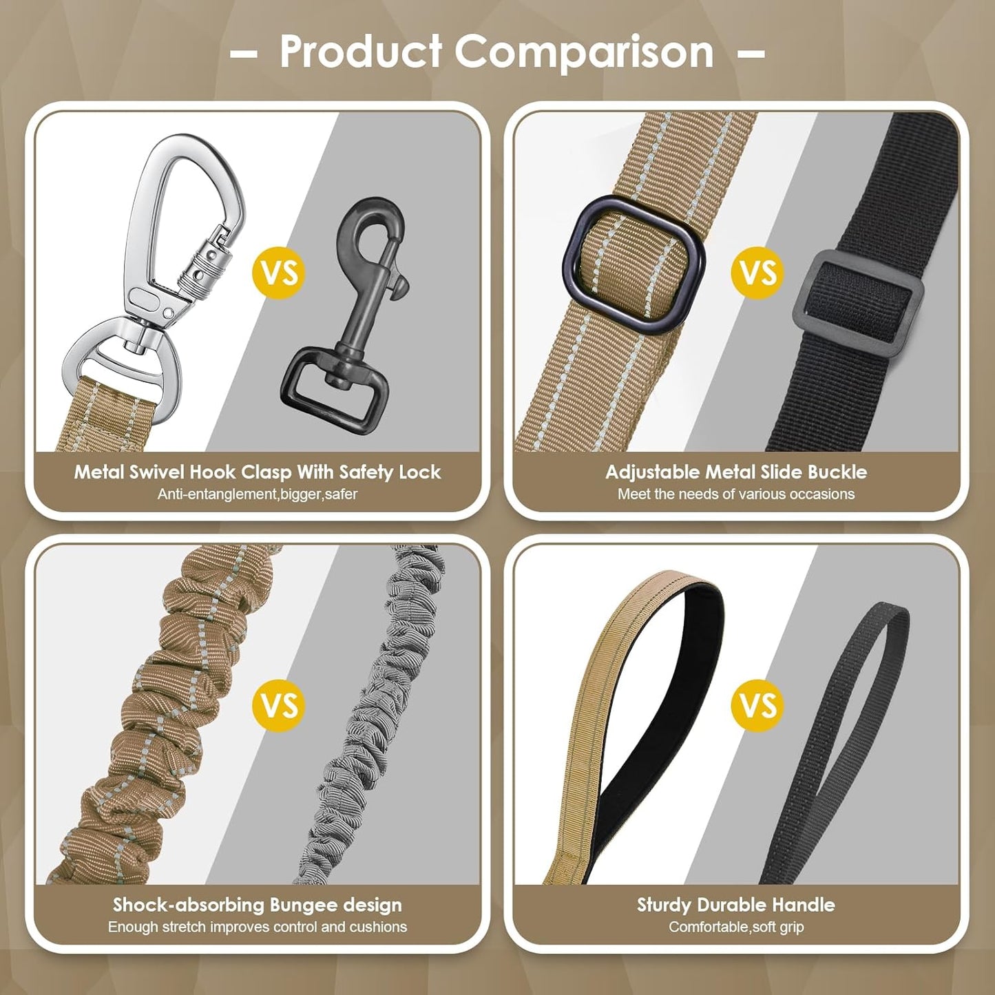 Heavy Duty 4-6Ft Tactical Dog Leash