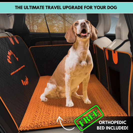 Back Seat Extender for Dogs with Orthopedic Dog Bed & Hard Bottom